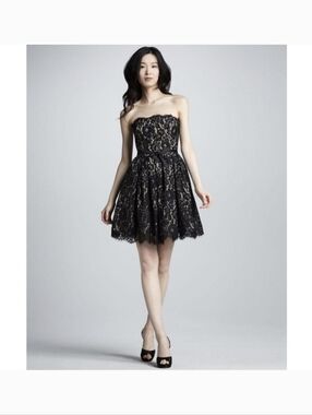 Neiman Marcus x Target Robert Rodriguez Fit-and-Flare Lace Dress Twee Goth Prom